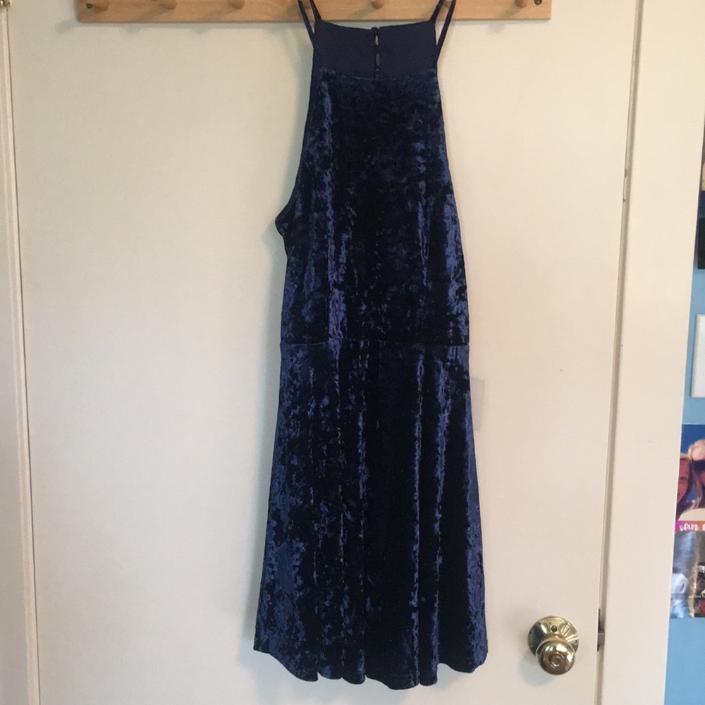 blue velvet dress from lulus